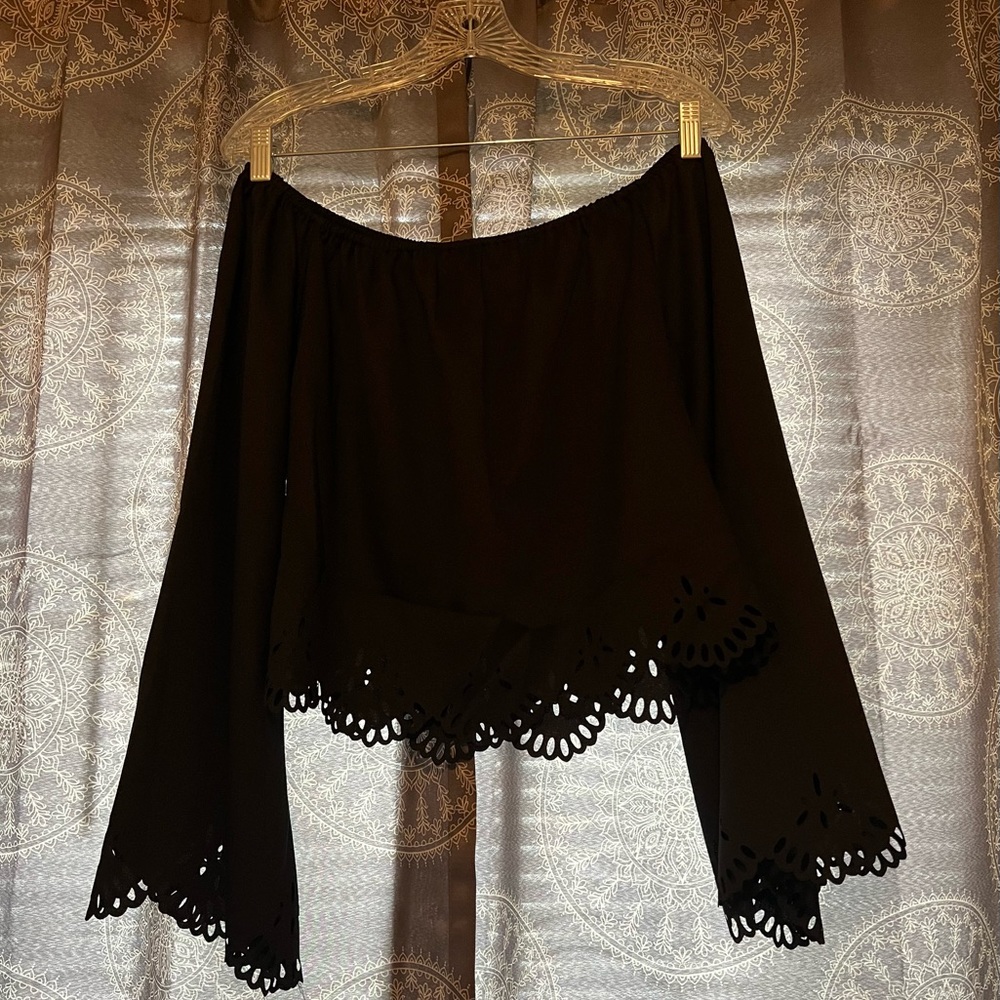 Black off the shoulder top